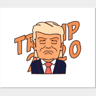 Cartoon Vote For President Donald Trump 2020 Posters and Art